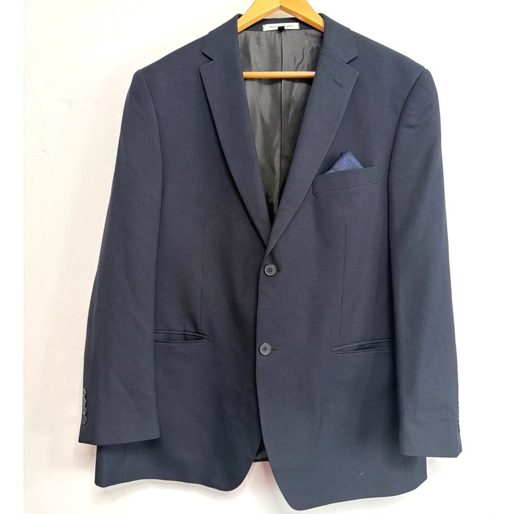 Angelo Rossi Micro Tech Blazer Navy Blue Men Size 44R